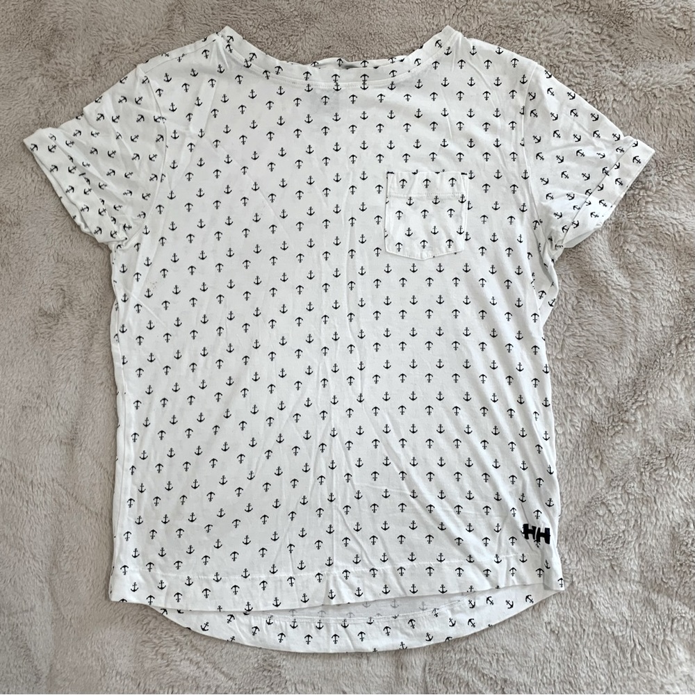 Helly Hansen Top Anchor Pattern White & Blue Size XS